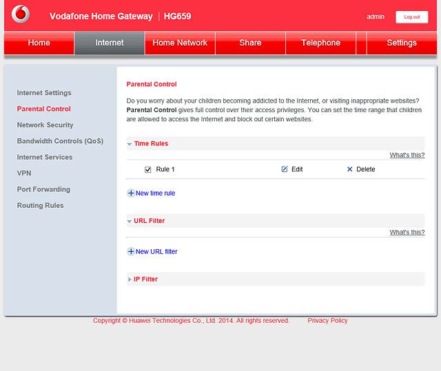 Click New URL Filter.