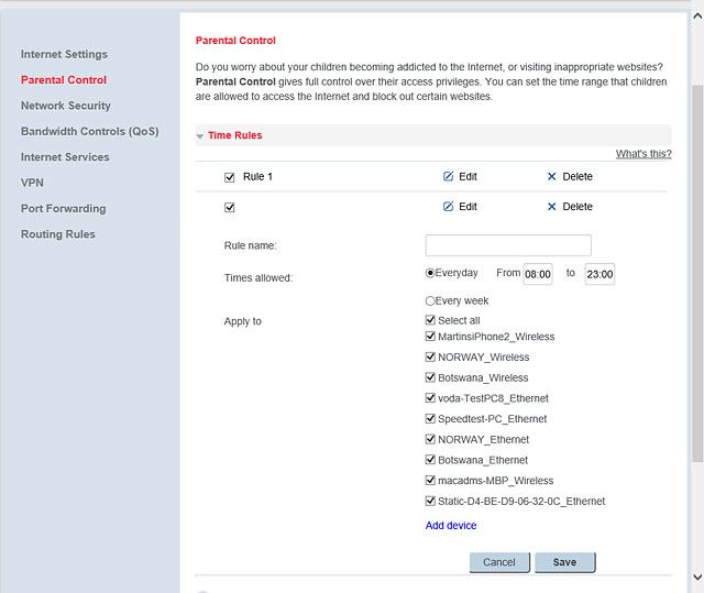 Highlight the devices to which the filter should apply.