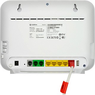 To connect a fibre broadband connection, you need to connect the network cable to the 