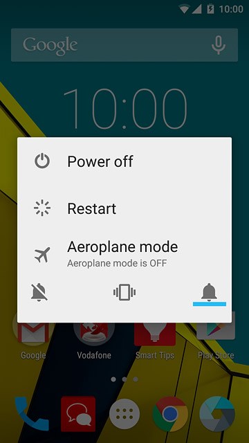Press Aeroplane mode to turn the function on or off.