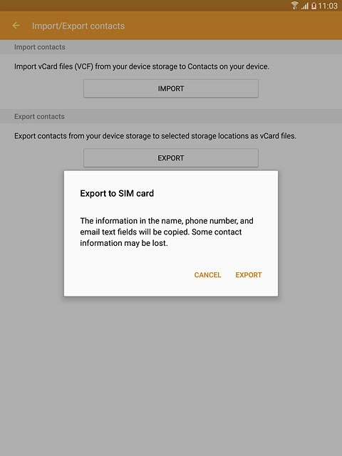 Press EXPORT.
