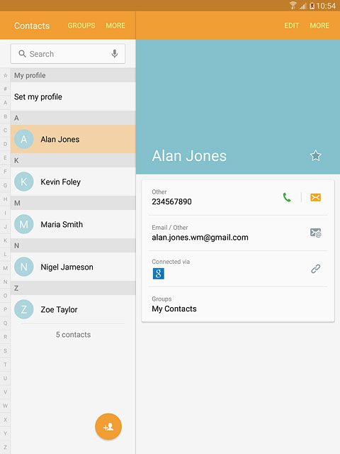 Press the new contact icon.