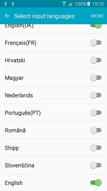 Press the required language to add it.
