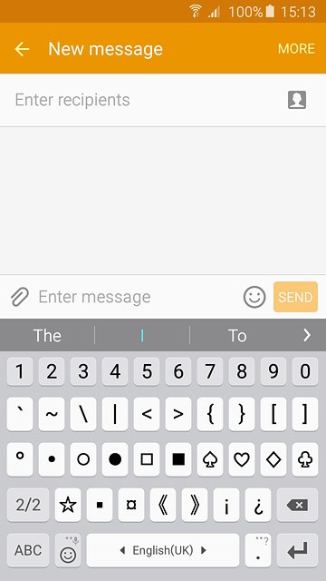 Press ABC to return to text input.