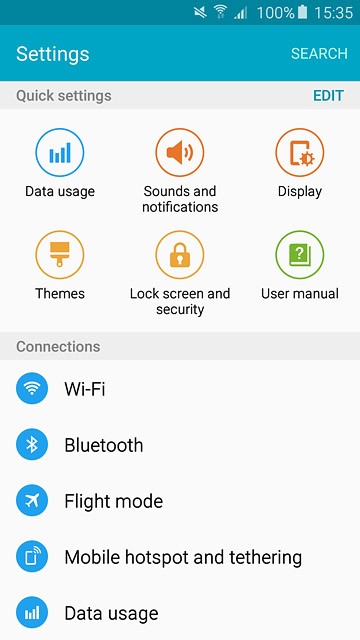 Press Data usage.