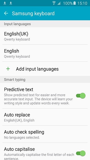 Press Predictive text until the function is turned on.