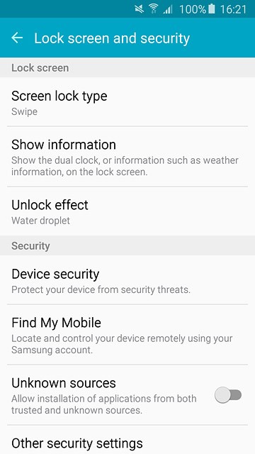 Press Screen lock type.