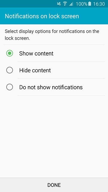 Press the required setting.