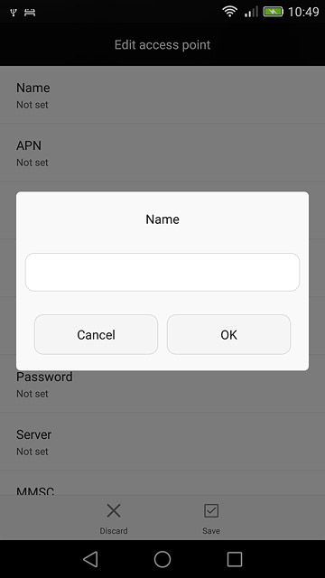 Key in Vodafone MMS and press OK.