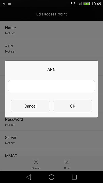 Key in mms.vodafone.net and press OK.