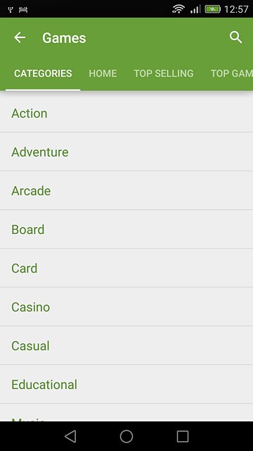 Press CATEGORIES.Go to the required category.
