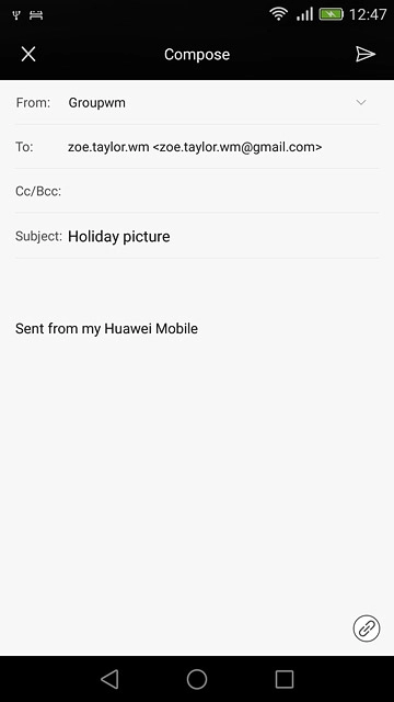 Press the text input field and write the required text.