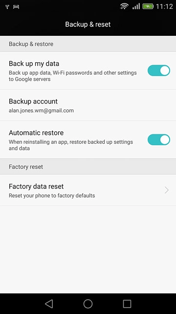 Press Factory data reset.