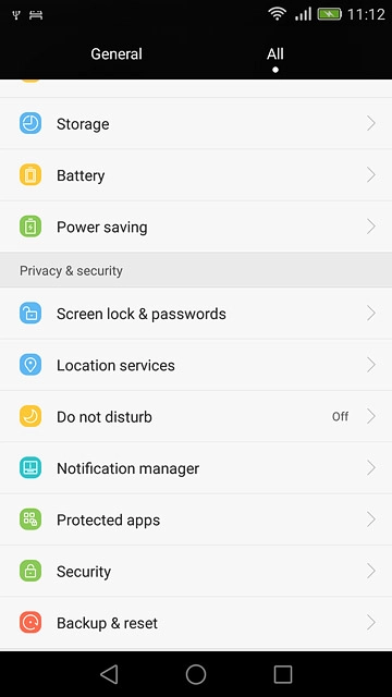 Press Backup & reset.