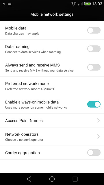 Press Preferred network mode.
