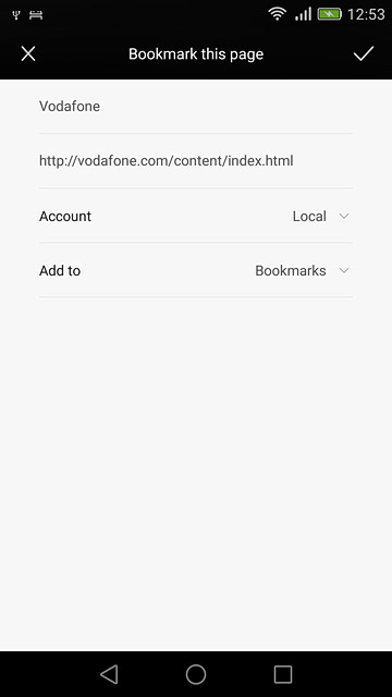 Press the confirm icon.