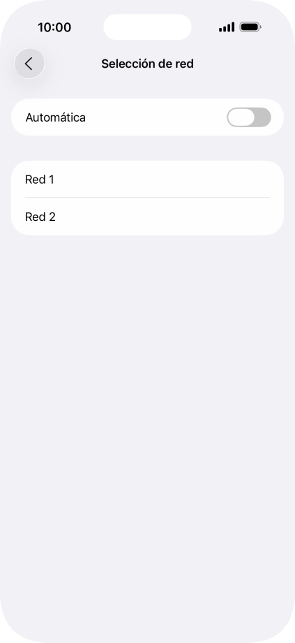 Si desactivas la función, pulsa la red deseada.
