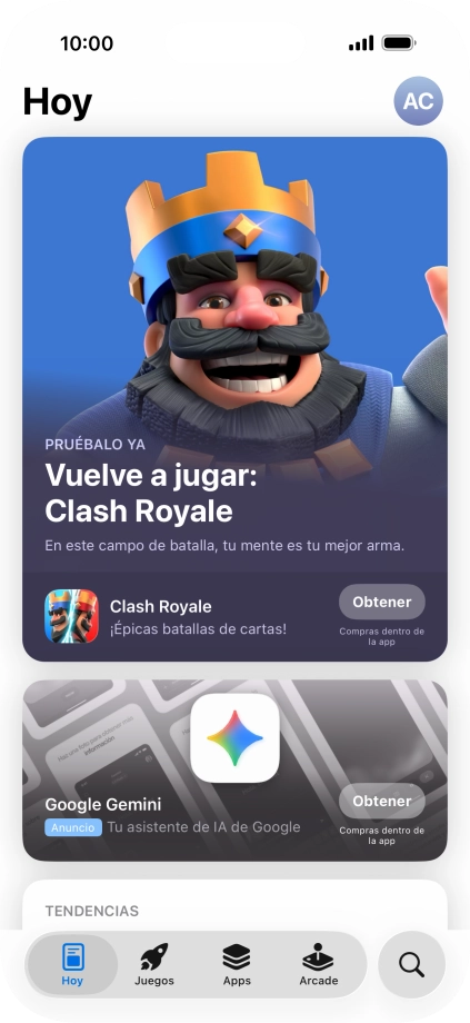 Pulsa el icono de búsqueda.