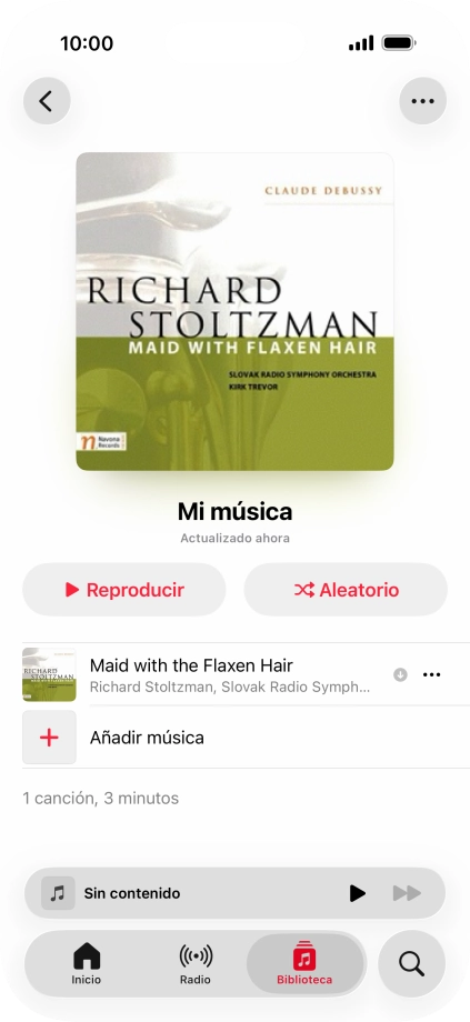 Desplázate a la categoría o a la lista de reproducción deseada y pulsa el archivo de música deseado.