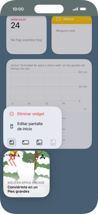 Pulsa Eliminar widget.