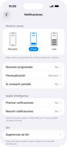 Pulsa Resumen programado.