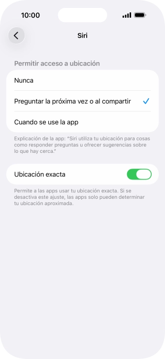Pulsa el ajuste deseado para activar o desactivar la función.