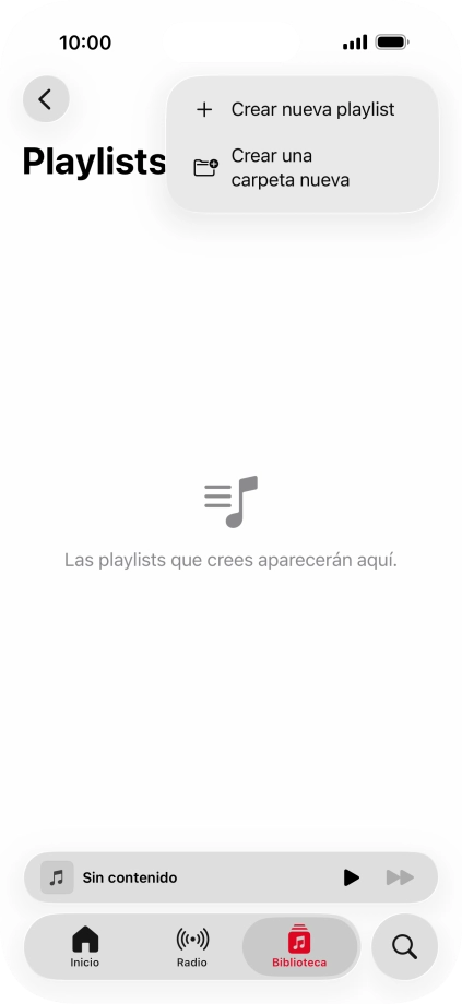 Pulsa Crear nueva playlist.
