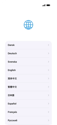 Pulsa el idioma deseado.