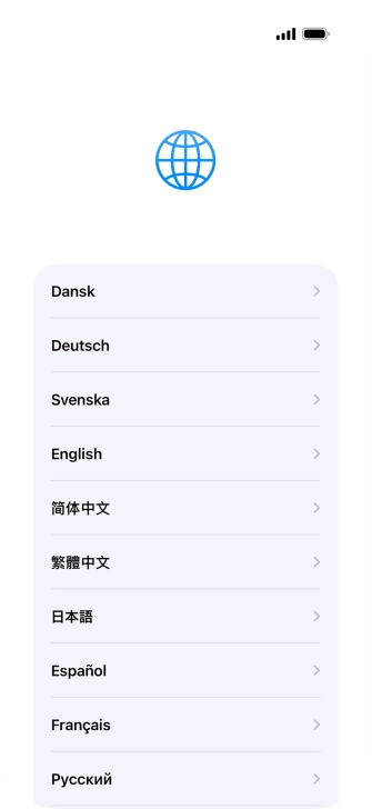 Pulsa el idioma deseado.