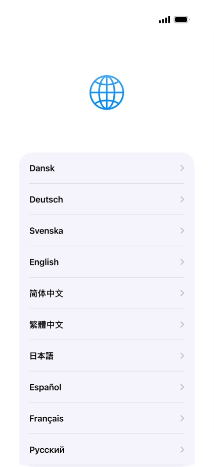 Pulsa el idioma deseado.
