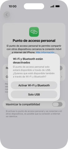 Si el wifi está desactivado, pulsa Activar Wi-Fi y Bluetooth.