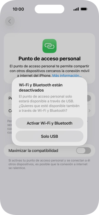 Si el wifi está desactivado, pulsa Activar Wi-Fi y Bluetooth.