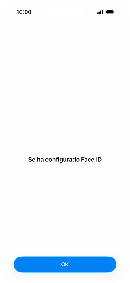 Pulsa OK. Si no has añadido anteriormente un código de seguridad, tendrás que introducir un código de libre elección dos veces consecutivas.