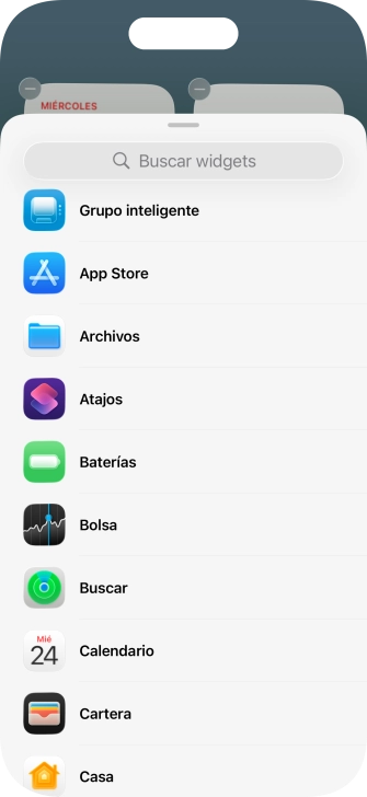 Pulsa el widget deseado.