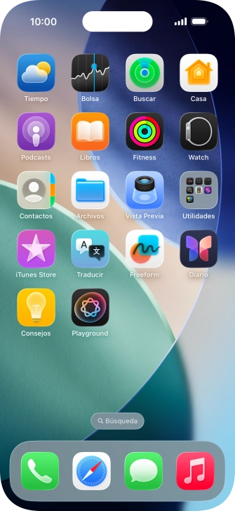 Pulsa en un lugar cualquiera de la pantalla de inicio y mantén la pulsación unos instantes.