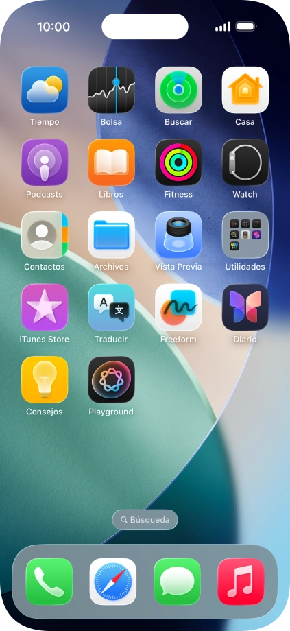 Pulsa en un lugar cualquiera de la pantalla de inicio y mantén la pulsación unos instantes.