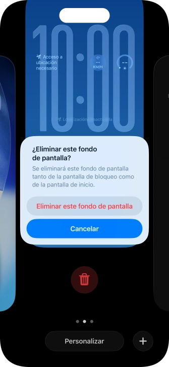Pulsa Eliminar este fondo de pantalla.
