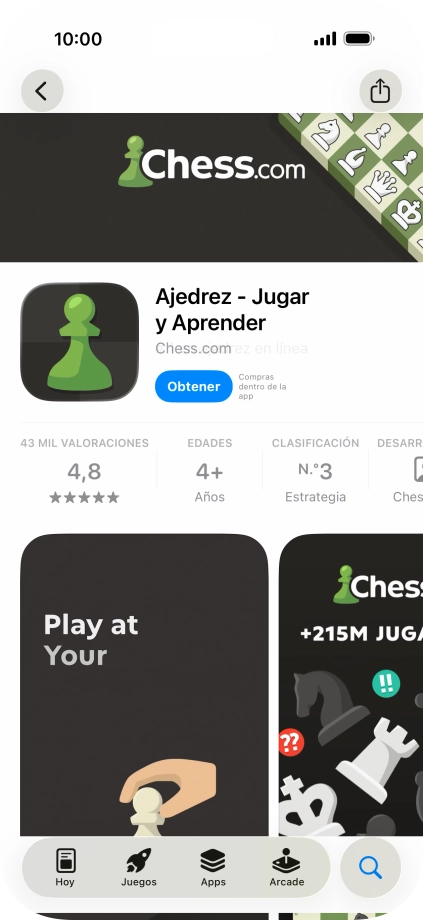 Pulsa Obtener y sigue las indicaciones de la pantalla para instalar la app.