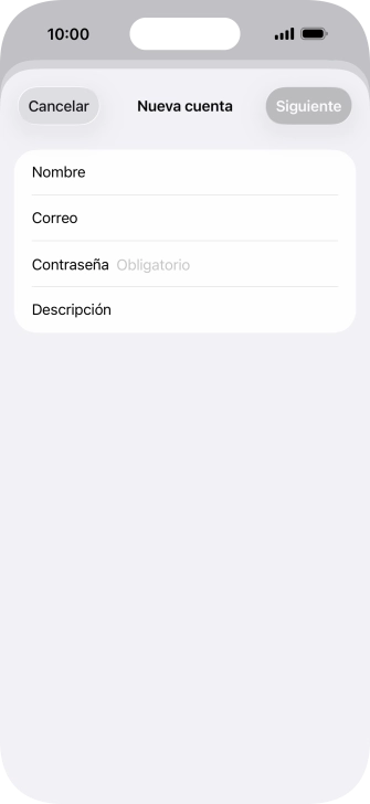 Pulsa Contraseña e introduce la contraseña de tu cuenta de correo electrónico.