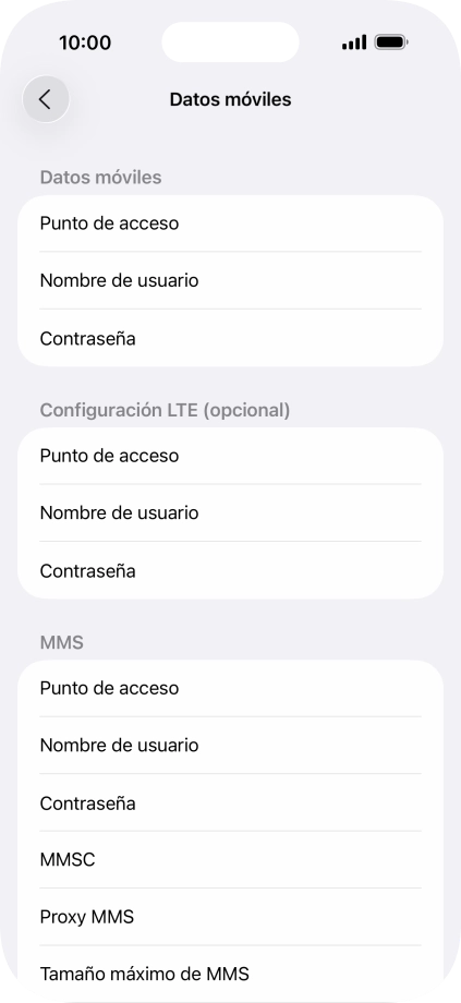 Pulsa Punto de acceso e introduce airtelwap.es.