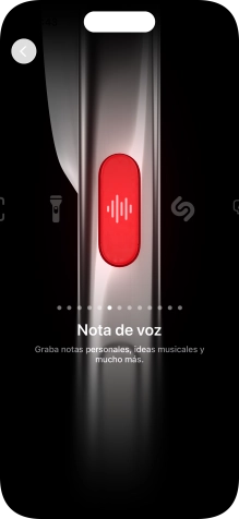 Desliza el dedo hacia la derecha o hacia la izquierda por la pantalla para seleccionar la función deseada.