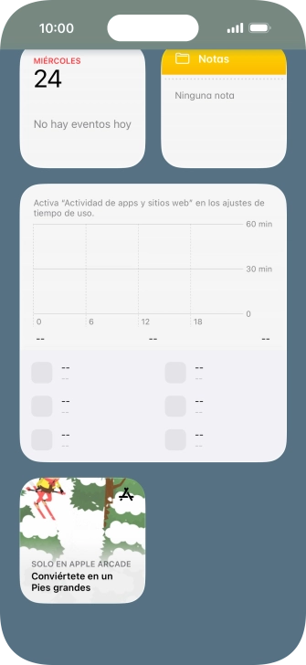 Pulsa el widget deseado hasta que aparezca un menú emergente en la pantalla.