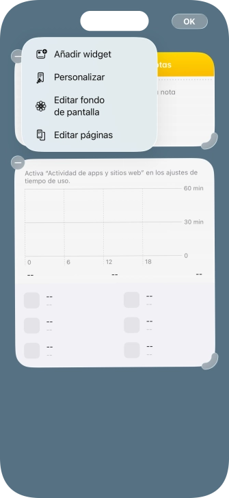 Pulsa Añadir widget.
