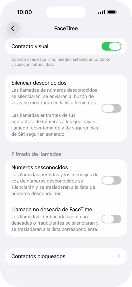 Pulsa Contactos bloqueados.