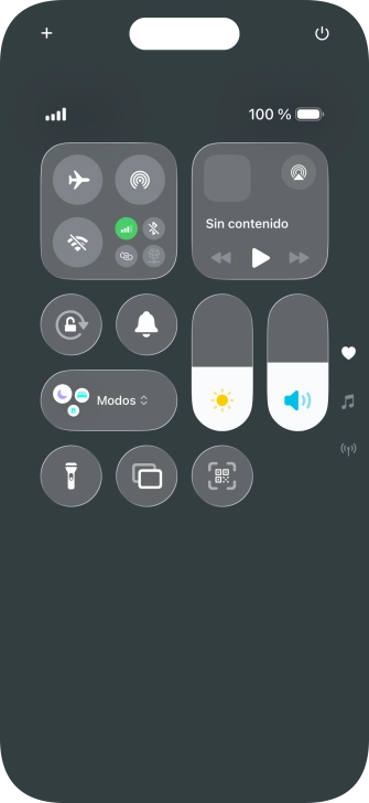 Pulsa el icono de modo de sonido para activar o desactivar el modo silencioso.