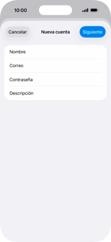 Pulsa Descripción e introduce el nombre de la cuenta de correo electrónico.