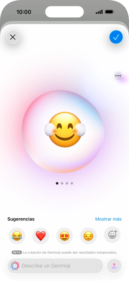 Desliza el dedo hacia la derecha o hacia la izquierda por la pantalla para ver los resultados generados.