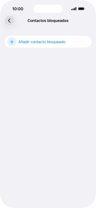 Pulsa Añadir contacto bloqueado y sigue las indicaciones de la pantalla para bloquear un contacto.