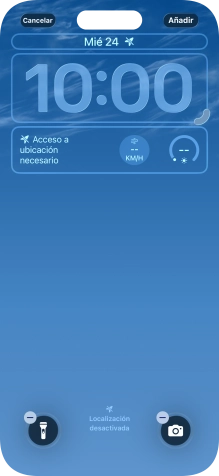 Si deseas personalizar la vista de la fecha en la pantalla de bloqueo, pulsa el widget de la fecha y sigue las indicaciones de la pantalla para seleccionar la vista de widgets deseada.