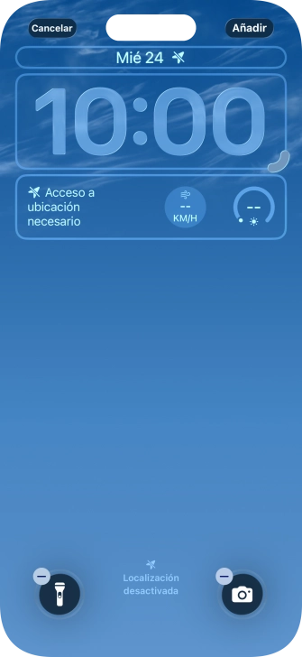 Si deseas personalizar la vista de la fecha en la pantalla de bloqueo, pulsa el widget de la fecha y sigue las indicaciones de la pantalla para seleccionar la vista de widgets deseada.